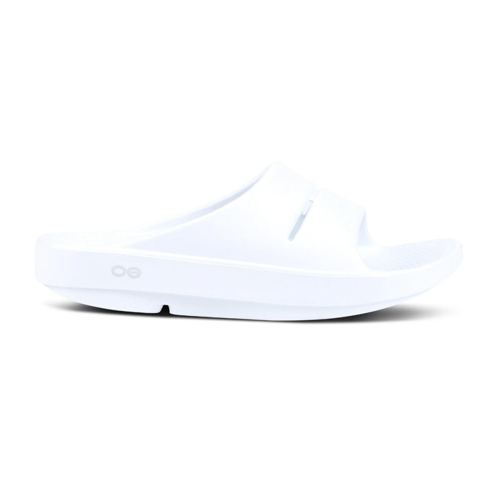 OOFOS OOahh Luxe Papucs Sandal Fehér | MZRALUU