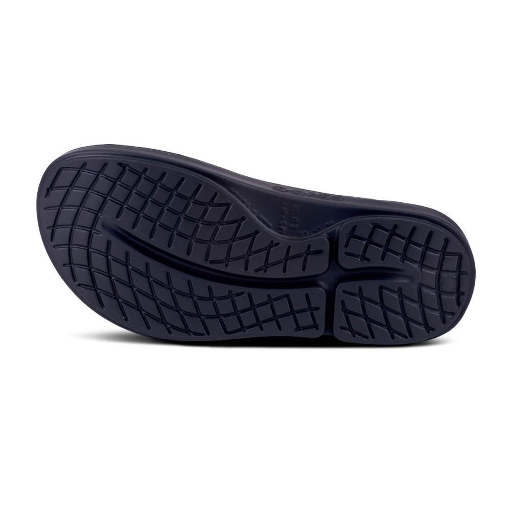 OOFOS OOahh Luxe Papucs Sandal Fekete | 3QHHYNC