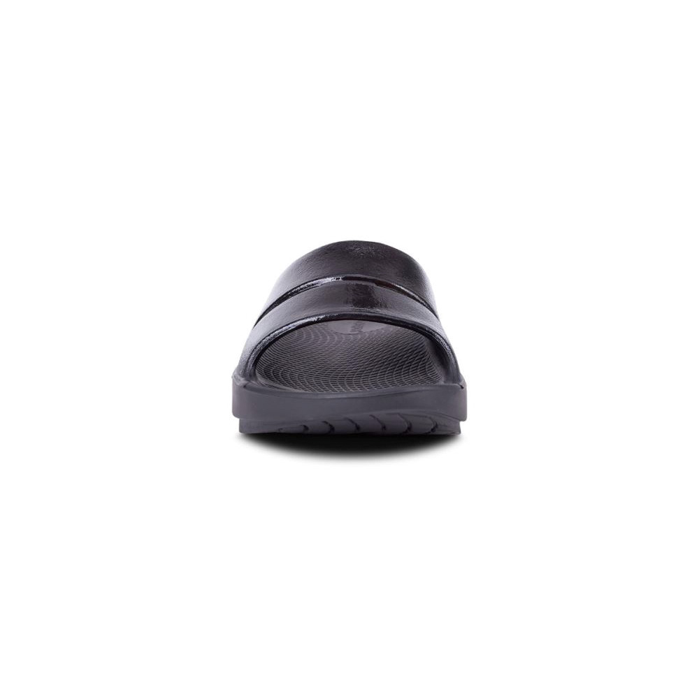 OOFOS OOahh Luxe Papucs Sandal Fekete | 51WR4EG