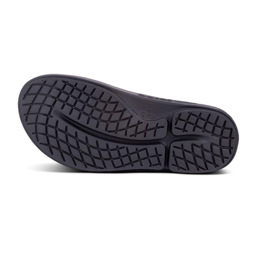 OOFOS OOahh Luxe Papucs Sandal Fekete | 51WR4EG