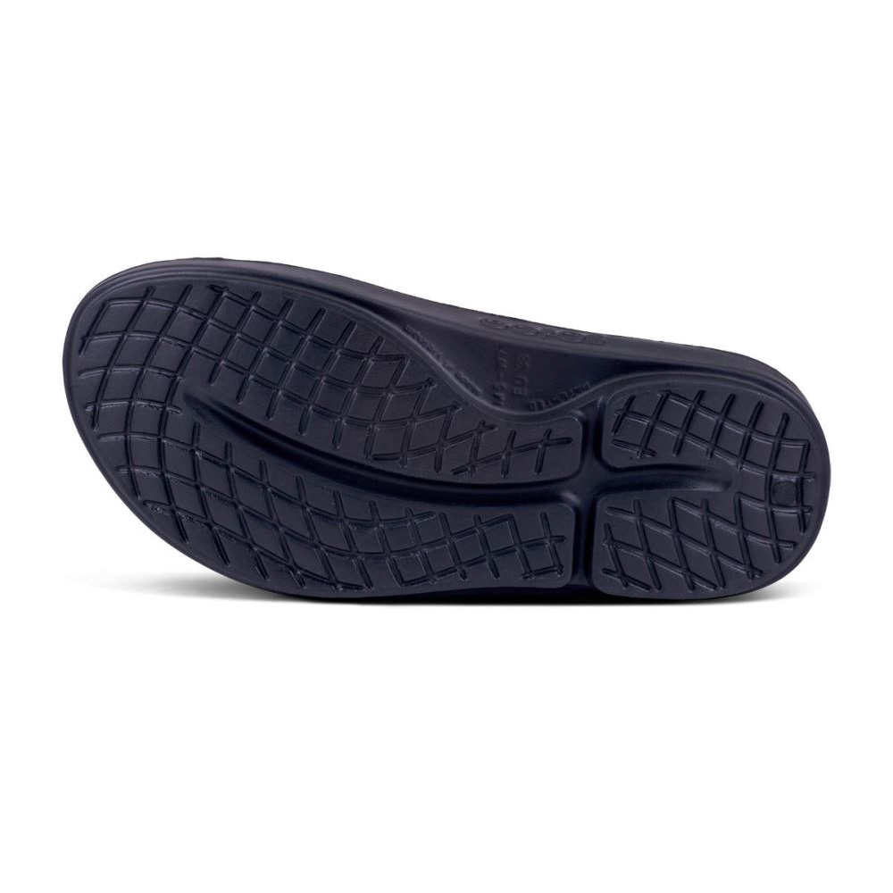 OOFOS OOahh Luxe Papucs Sandal Fekete | EJNYM51