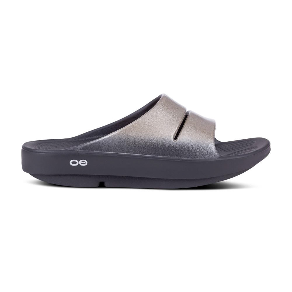 OOFOS OOahh Luxe Papucs Sandal Fekete | OCDGD4M