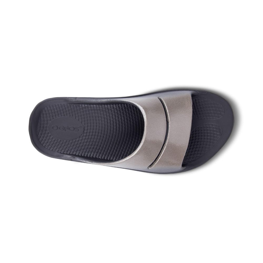 OOFOS OOahh Luxe Papucs Sandal Fekete | OCDGD4M