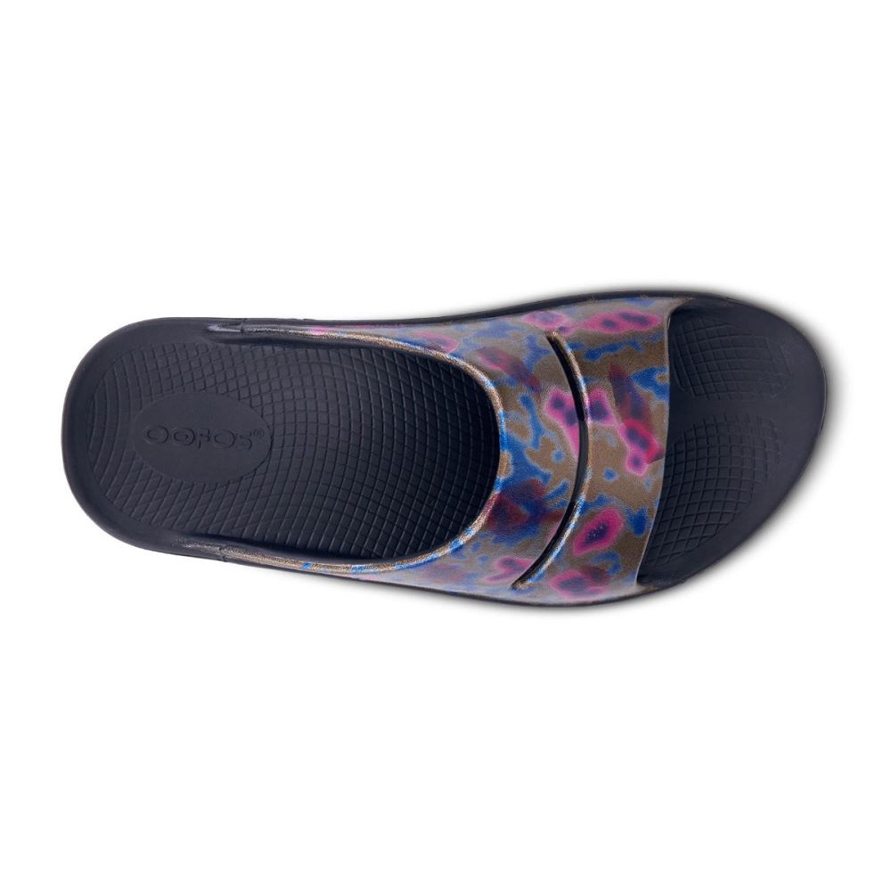 OOFOS OOahh Luxe Papucs Sandal Fekete | X36S7ZQ