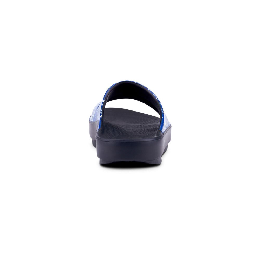 OOFOS OOahh Luxe Papucs Sandal Kék | 6JQUVGD