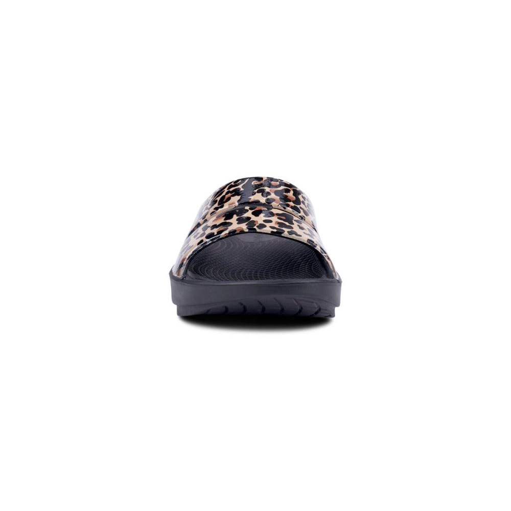 OOFOS OOahh Luxe Papucs Sandal Leopárd | X318GFQ