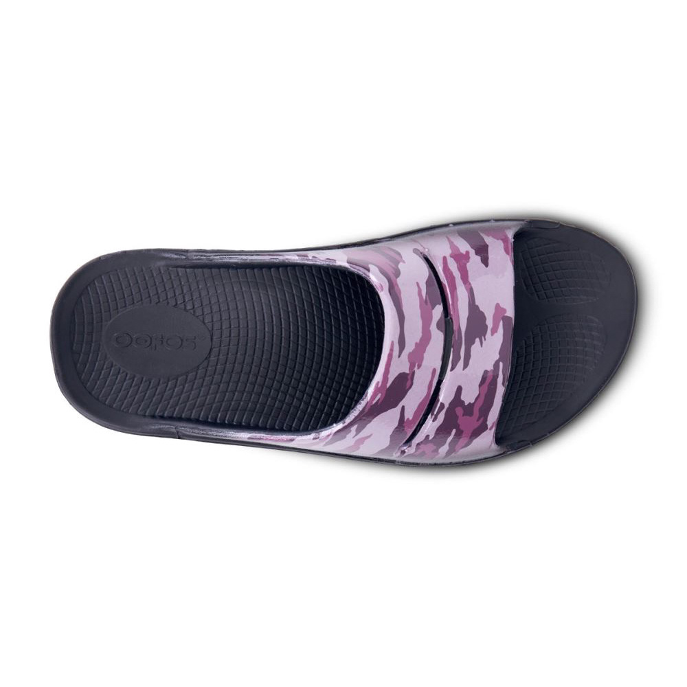 OOFOS OOahh Luxe Papucs Sandal Lila Camo | UUAH17G