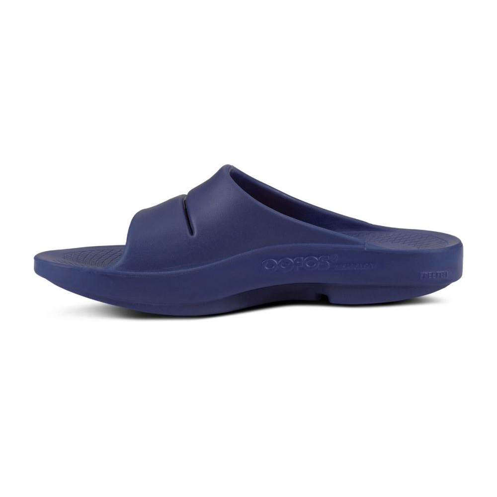 OOFOS OOahh Sport Papucs Sandal Sötétkék Fehér | 5248QNC