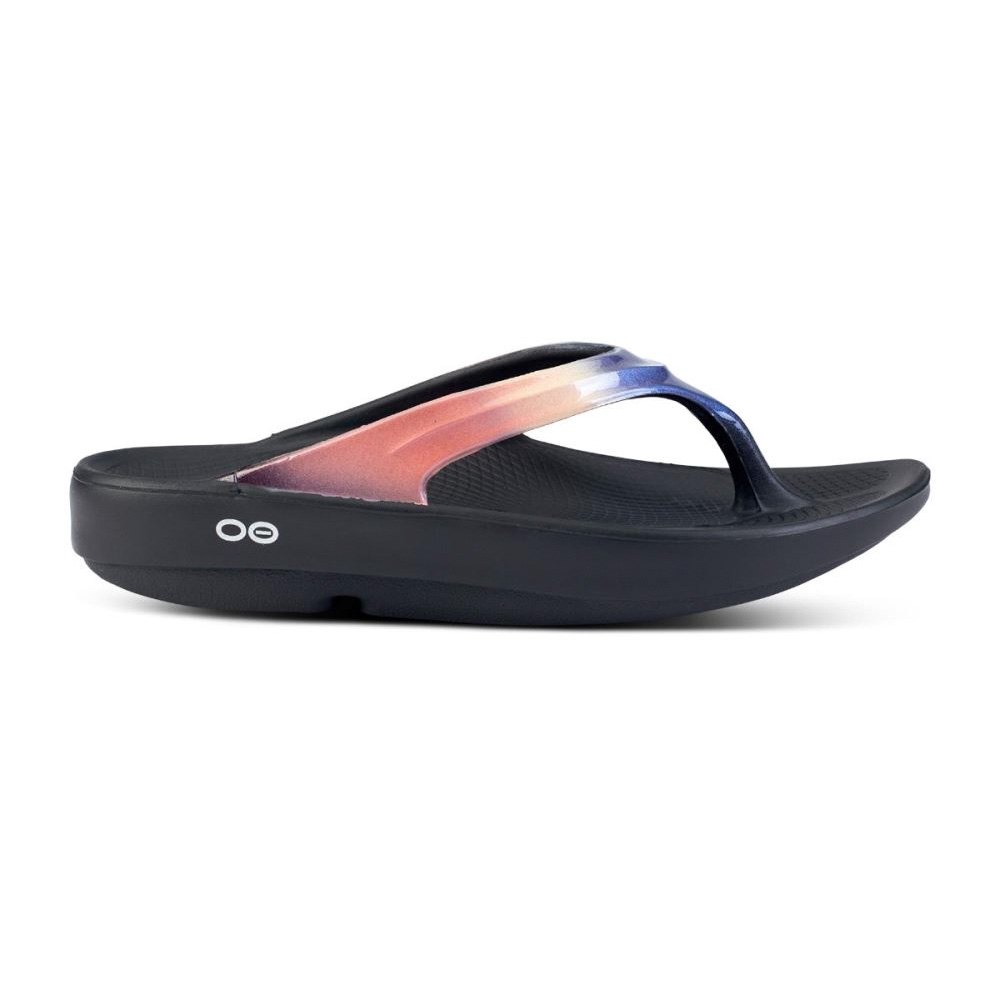 OOFOS OOlala Luxe Sandal Fekete | PKNZTA3