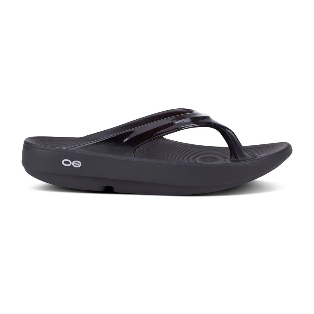 OOFOS OOlala Sandal Fekete | 9EQ7E0W