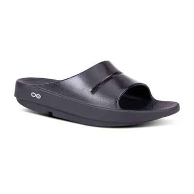 OOFOS OOahh Luxe Papucs Sandal Fekete | 51WR4EG