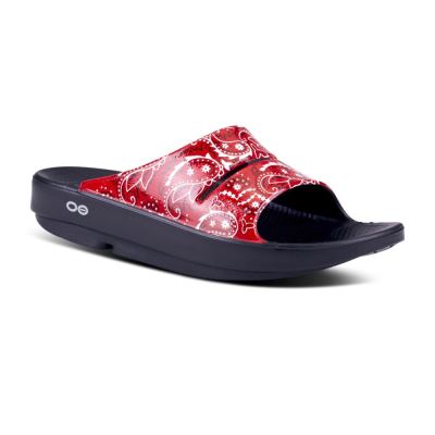 OOFOS OOahh Luxe Papucs Sandal Piros | EE8BG97