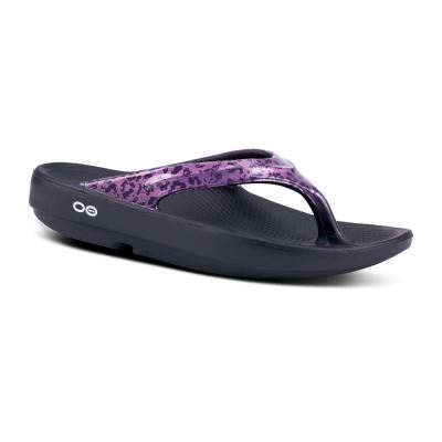 OOFOS OOlala Limited Sandal Lila Leopárd | 3TC7Y9K